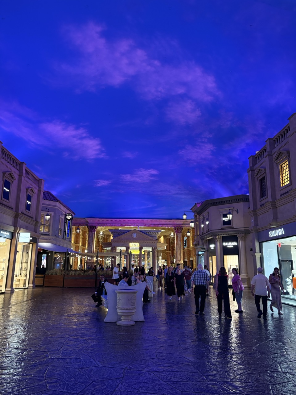 The shopping mall at Caesars Palace.