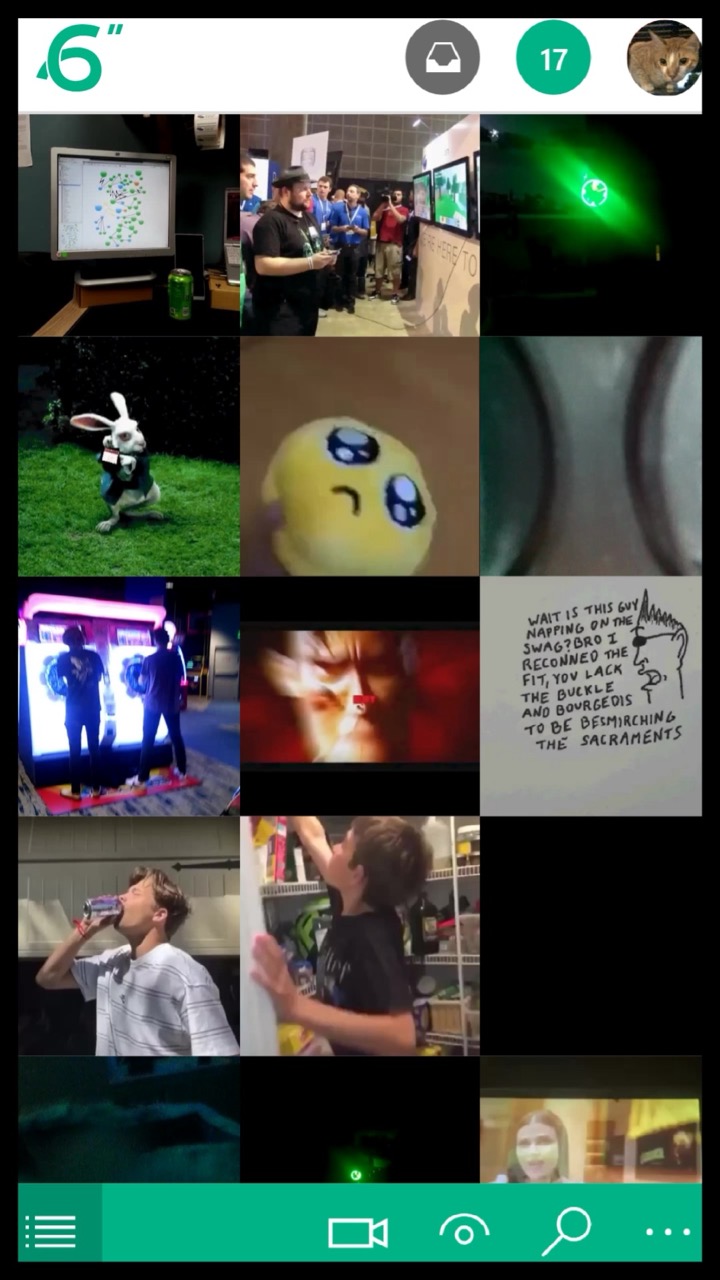 Screenshot of the 6sec app