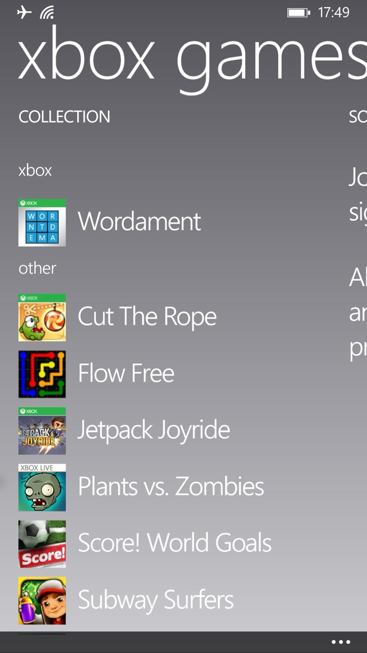 List of games I installed